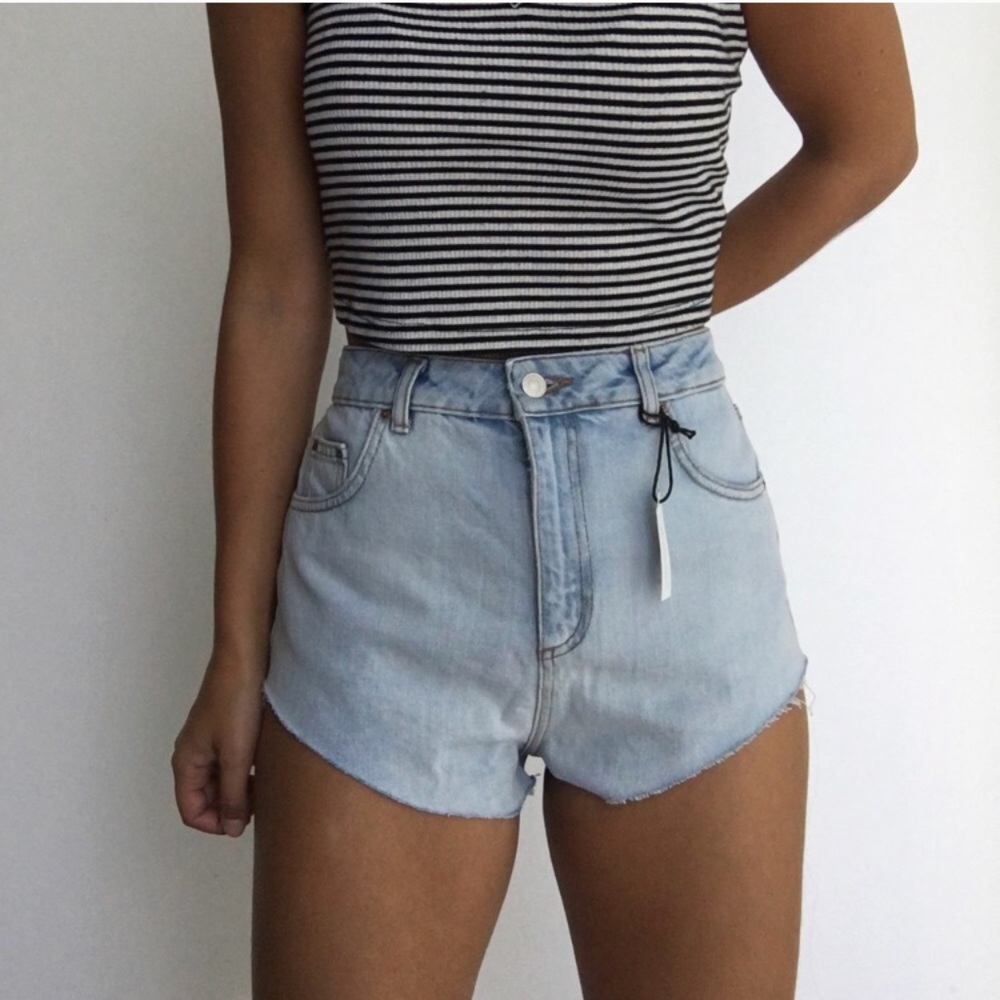 Topshop Moto denim high waist shorts